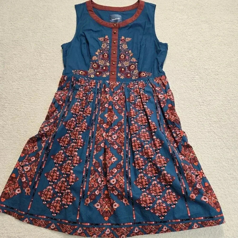 ModCloth A Conversation Masterpiece A-line Floral Sleeveless Dress Size 14
